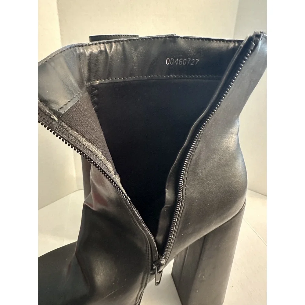 Olivia Thompson Shoes Boots Women Size 5.5 Black Platform Chunky‎ Block Heel Zip